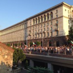 protests in front of the Council of Ministers building